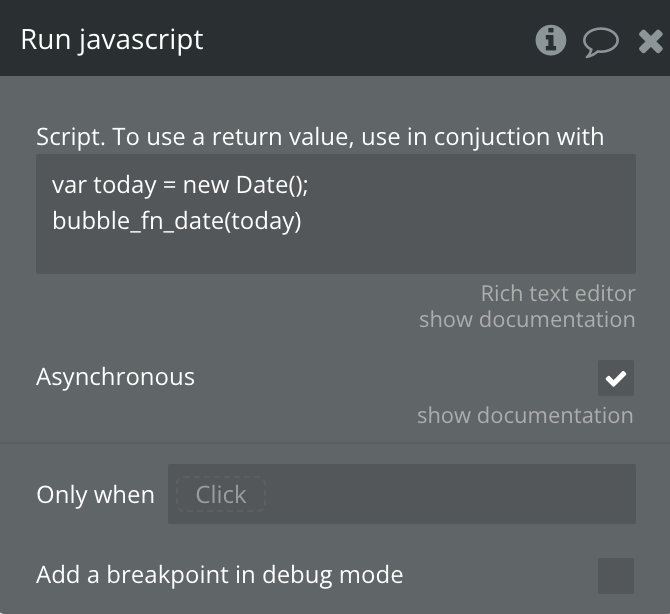 Run JavaScript